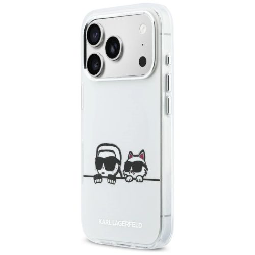 iPhone 17 Pro Max Karl Lagerfeld IML Karl & Choupette Peekaboo Logo MagSafe tok fehér