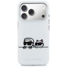iPhone 17 Pro Max Karl Lagerfeld IML Karl & Choupette Peekaboo Logo MagSafe tok fehér