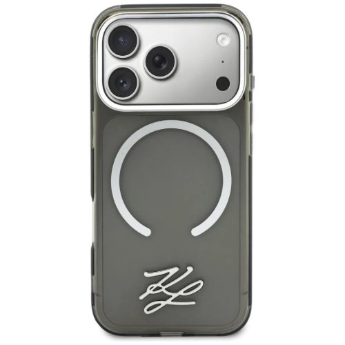 iPhone 17 Pro Max Karl Lagerfeld IML KL Script Logo MagSafe tok fekete