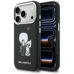   iPhone 17 Pro Max Karl Lagerfeld Karl & Choupette Hátlapi MagSafe tok fekete