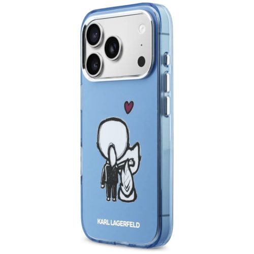 iPhone 17 Pro Max Karl Lagerfeld Karl & Choupette hátlapi tok MagSafe kék