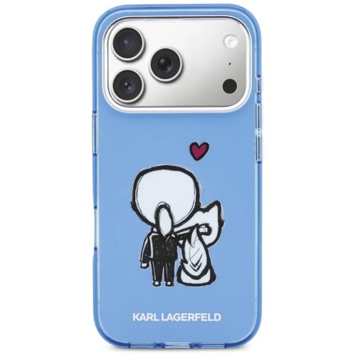 iPhone 17 Pro Max Karl Lagerfeld Karl & Choupette hátlapi tok MagSafe kék