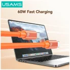 USAMS U97 60W Type-C USB kábel 30cm narancssárga