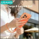USAMS U97 60W Type-C USB kábel 30cm narancssárga