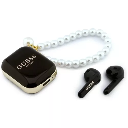 TWS Guess Pearl Strap fekete fülhallgató