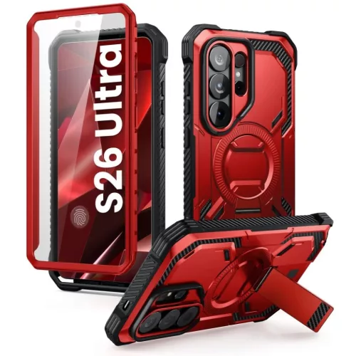 Samsung Galaxy S26 Ultra Supcase Iblsn Armorbox Mag Magsafe tok - Piros