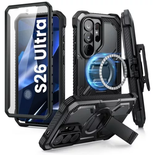 Samsung Galaxy S26 Ultra Supcase Iblsn Armorbox Clip Mag Magsafe tok Fekete