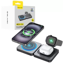   Blavec BQI-04 Qi 15W Magsafe töltőállomás 3in1 UniCharge (BQI04-QIMB) fekete