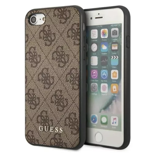 Guess 4G Metal Gold Logo tok iPhone SE 2022 / 2020 / 7 / 8 - Barna
