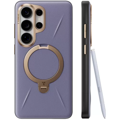 Samsung Galaxy S26 Ultra Sötét lila Torras - QPRO Leather Series tok