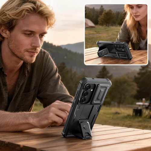 Samsung Galaxy S26 Fekete Tech-Protect Kevlar Cam+ 2-készlet tok