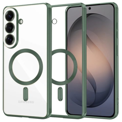 Samsung Galaxy S26 Mélyzöld Techsuit - Luxury Crystal MagSafe tok