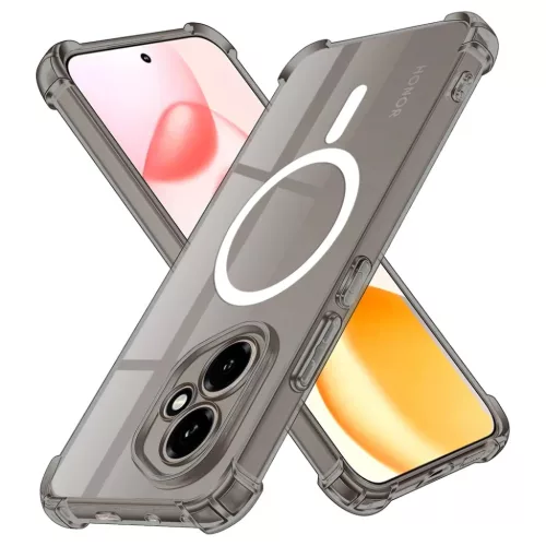 Samsung Galaxy S26 Ultra Füstfekete Techsuit Ütésálló átlátszó szilikon MagSafe tok