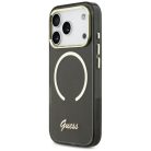 iPhone 17 Pro Max Guess IML Script Metal MagSafe tok fekete