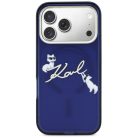 iPhone 17 Pro Max Karl Lagerfeld IML Choupettes Karl Script Logo MagSafe tok kék