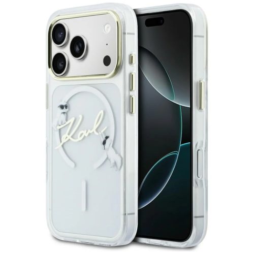 iPhone 17 Pro Max Karl Lagerfeld IML Choupettes Karl   Script Logo MagSafe tok átlátszó