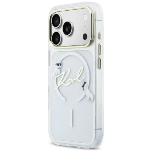 iPhone 17 Pro Max Karl Lagerfeld IML Choupettes Karl   Script Logo MagSafe tok átlátszó