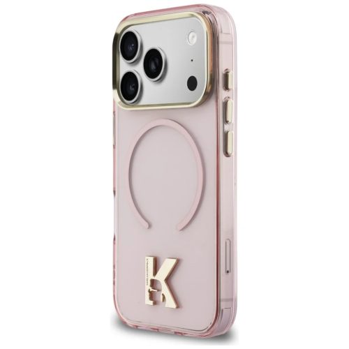 iPhone 17 Pro Max Karl Lagerfeld IML K Head Logo MagSafe tok rózsaszín