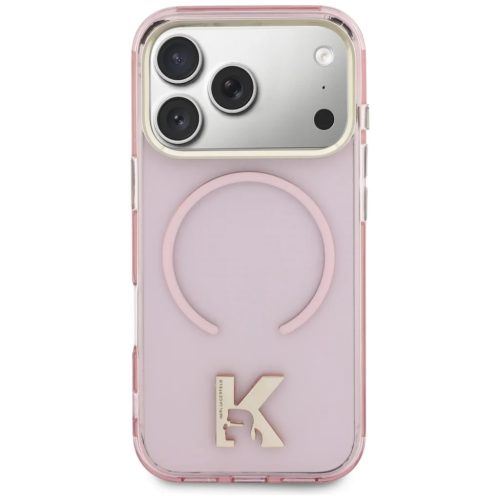 iPhone 17 Pro Max Karl Lagerfeld IML K Head Logo MagSafe tok rózsaszín
