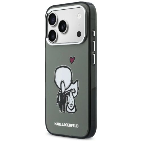 iPhone 17 Pro Max Karl Lagerfeld Karl & Choupette hátsó MagSafe fekete tok