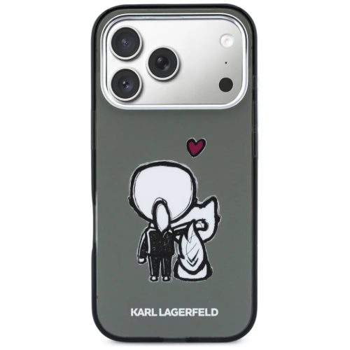 iPhone 17 Pro Max Karl Lagerfeld Karl & Choupette hátsó MagSafe fekete tok