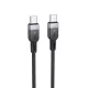 2 m fekete Silikonkábel USB C - USB C Hoco 3A 60W X109