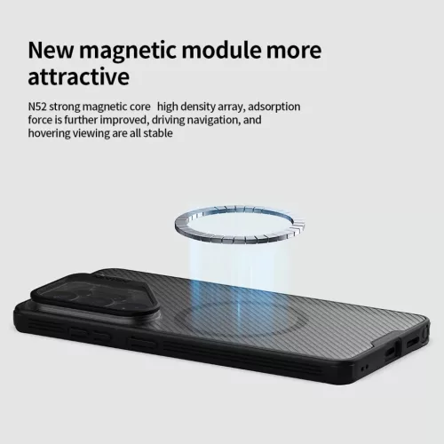 Samsung Galaxy S26 Ultra Átlátszó Fekete Nillkin CamShield Prop Magnetic (Átlátszó Lencsével) tok