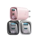 USAMS CC229 30W GaNUSB-C/USB-A Gyors Töltő XC Sorozat Fehér