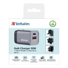 Verbatim GaN 35W fali töltő USB-C/USB-A + EU/UK/US Adapter GNC-35 32200