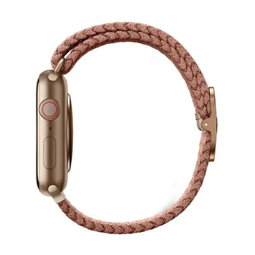 Apple Watch 40/38/41 mm UNIQ Aspen szíj fonott grépfrút rózsaszín