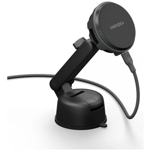 ENERGEA Magarctic Drive 25W Qi2 autós tartó légbeömlőre/műszerfalra/szélvédőre 45W autós töltővel szürke
