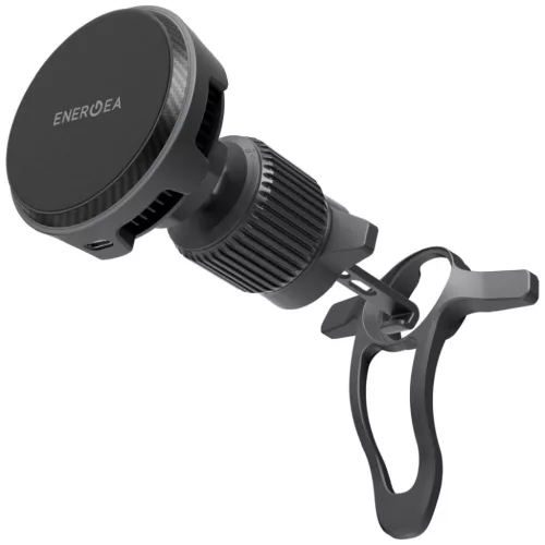 ENERGEA Magarctic Drive 25W Qi2 autós tartó légbeömlőre/műszerfalra/szélvédőre 45W autós töltővel szürke