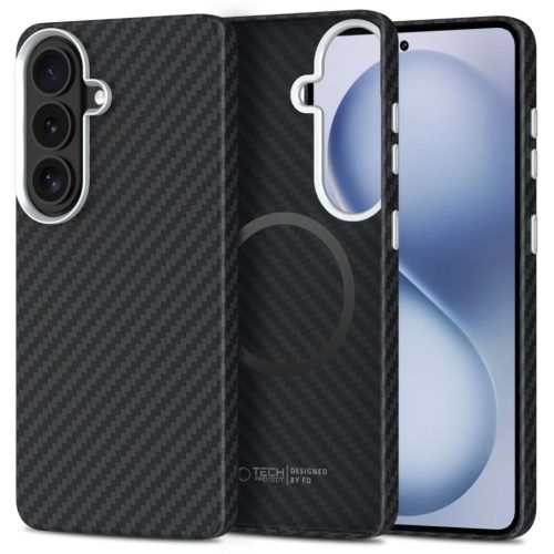 Samsung Galaxy S26 Tech-protect Ion Carbon Magsafe tok Czarno-Srebrny