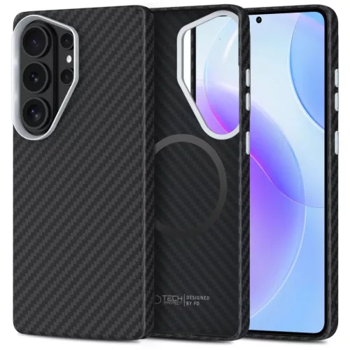 Samsung Galaxy S26 Ultra Tech-protect Ion Carbon Magsafe tok Fekete/Ezüst