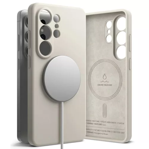 Samsung Galaxy S26 Ultra Ringke Silicone Magnetic Magsafe tok Beż