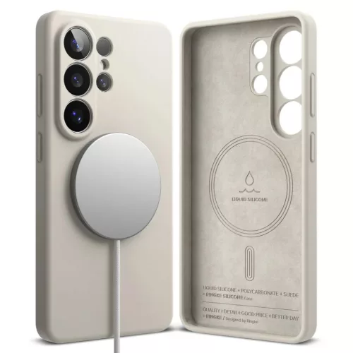 Samsung Galaxy S26 Ultra Ringke Silicone Magnetic Magsafe tok Beż
