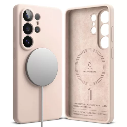 Samsung Galaxy S26 Ultra Ringke Szilikon Mágneses Magsafe tok Rózsaszín Homok
