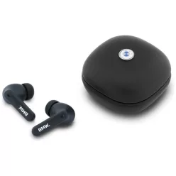 BMW Bluetooth TWS bőr fülhallgató Metal Logo ENC fekete