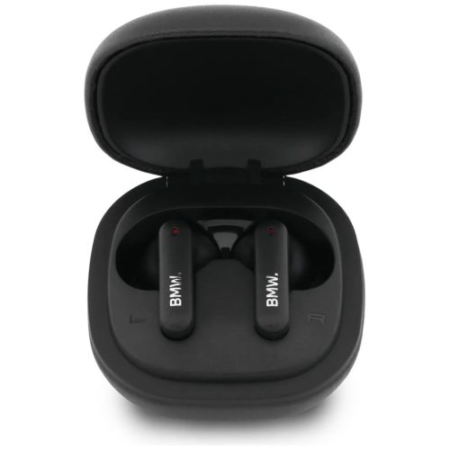 BMW Bluetooth TWS bőr fülhallgató Metal Logo ENC fekete