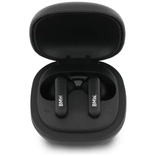 BMW Bluetooth TWS bőr fülhallgató Metal Logo ENC fekete