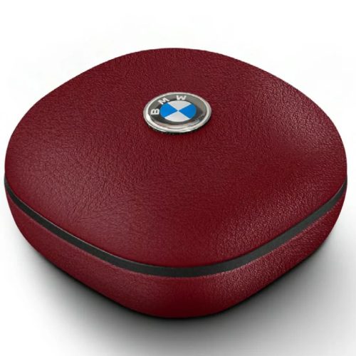 Bluetooth TWS BMW Bőr Fém Logó ENC piros vezeték nélküli fülhallgató