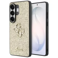   Samsung Galaxy S26 Ultra tok Guess Fixed Glitter Big 4G Metal Logo arany tok