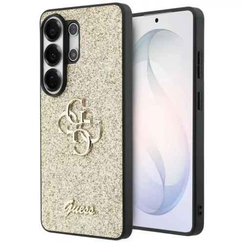 Samsung Galaxy S26 Ultra tok Guess Fixed Glitter Big 4G Metal Logo arany tok