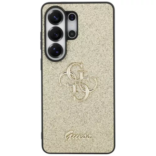 Samsung Galaxy S26 Ultra tok Guess Fixed Glitter Big 4G Metal Logo arany tok