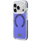 iPhone 17 Pro Max Lacoste ütésálló átlátszó matt MagSafe tok tengerészkék