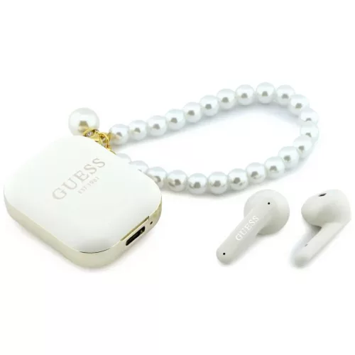 Guess Pearl Strap TWS vezeték nélküli fülhallgató fehér