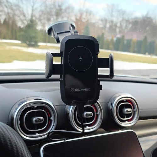 Blavec autós tartó BHC-03 15W-os indukciós töltéssel szélvédőre (BHC03-WIB) fekete