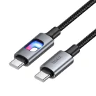 LED Kábel USB C to USB C Hoco 3A 60W 1,2 m U144 fekete