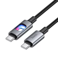 LED Kábel USB C to USB C Hoco 3A 60W 1,2 m U144 fekete