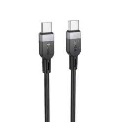 Szilikon kábel USB C - USB C Hoco 3A 60W 3 m X109 fekete